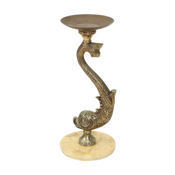 Posacenere da terra Mid Century Delfino mitico Francia 48cm – Oggetti decorativi, Marble, Brass (photo 2 of 14)