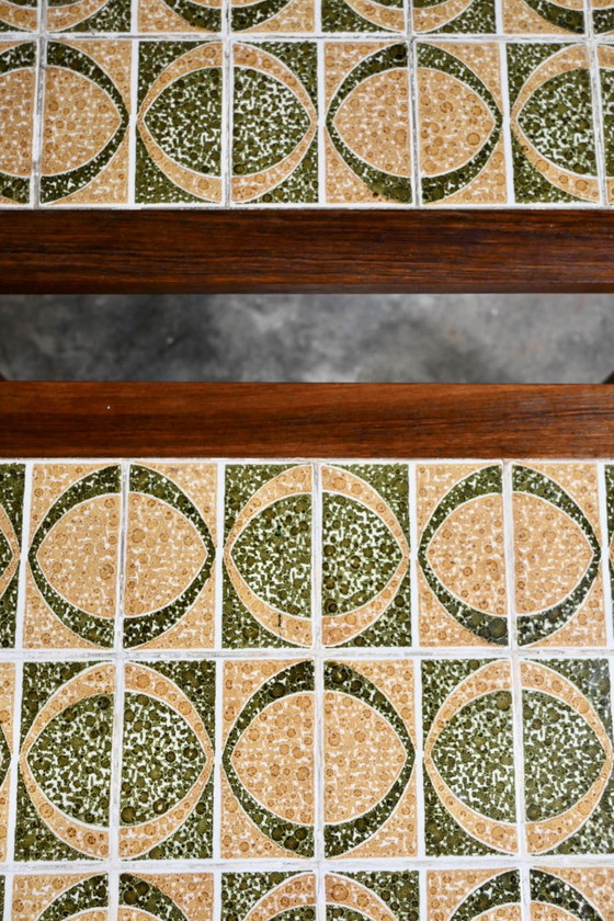 Image 1 of Set van 2 Deens Design Nesttafels Mimiset met Tegeltableau ingelegd