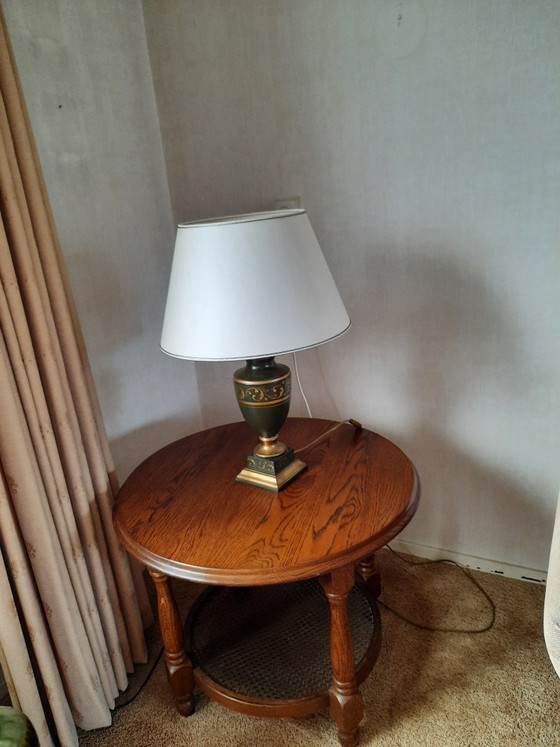 Green Earthenware Kullmann Large Table Lamp – Ceramic, Textile (photo 4 of 5)