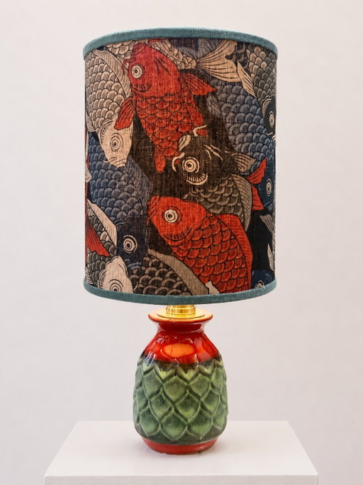 1970s Jasba table lamp with koi motif