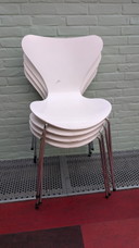 4 x vlinderstoel Fritz Hansen Wit