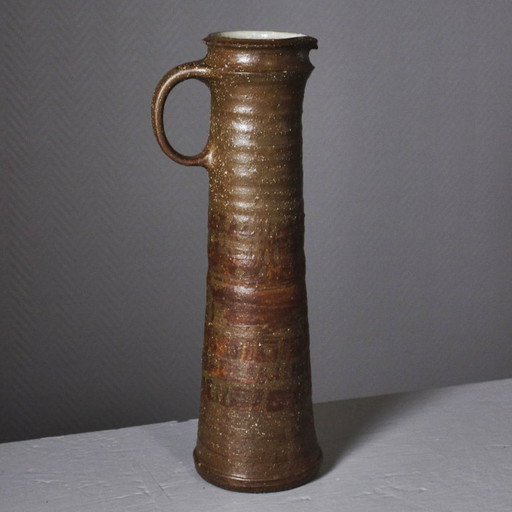Voldemar Volkoff in Vallauris - Large Brutalist Stoneware Pitcher, France, 1950s – vazen, Ceramic