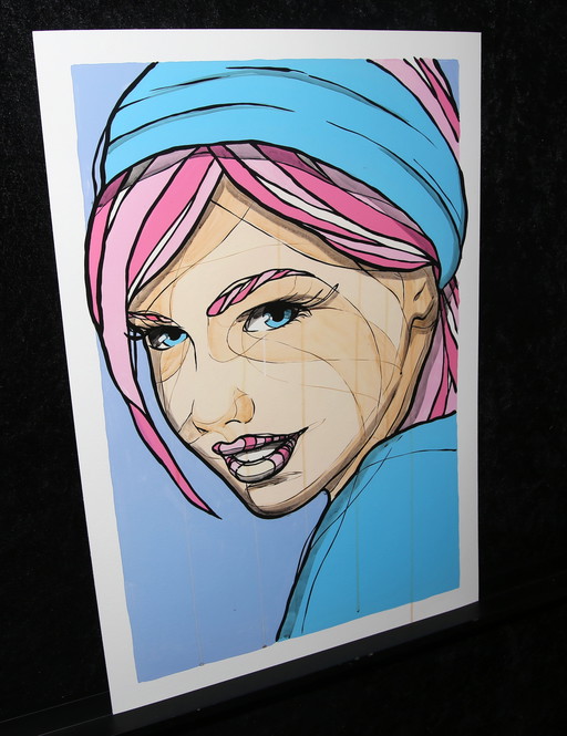 El Bocho - Meisje in het Blauw - 2020 - Giclee - Handgesigneerd
