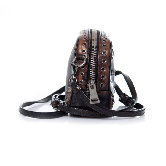 Image 1 of Borsa a tracolla vintage Prada Vitello con decorazioni a tema fotografico.