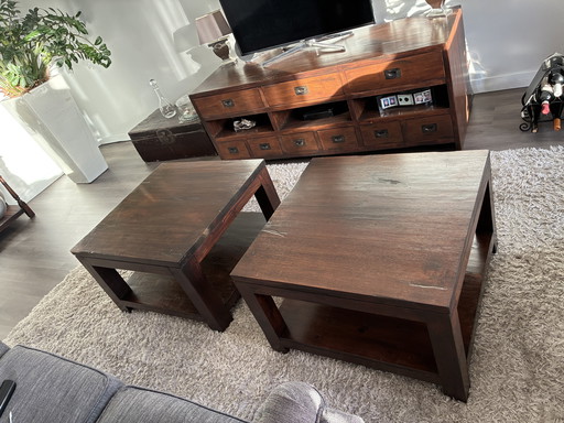 Table d'appoint en bois 70x70x45