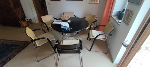 Thonet Tisch "Eifel Base" mit 6 Sessel