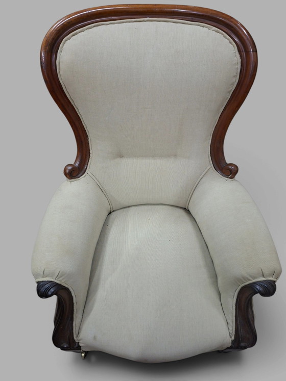 Poltrona classica inglese, sedia da fumatore, sedia da camera da letto – Poltrone, Textile, Wood (photo 2 of 5)