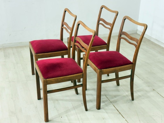 Image 1 of Ensemble de 4 chaises Art Nouveau / chaises de salle à manger – vers 1920
