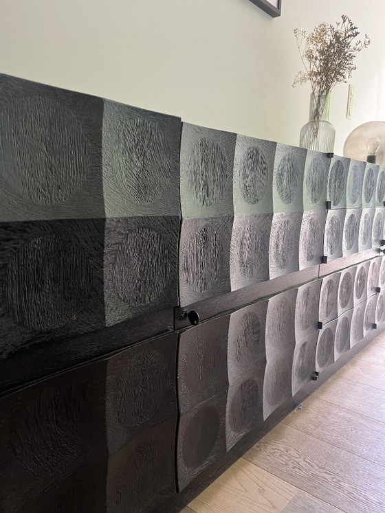 2x Brutalist Cabinet in Black Stained Oak by J. Batenburg for Mi Belgium circa 1969 – Jean Batenburg (photo 3 of 7)