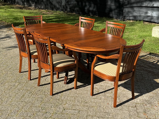 Image 1 of Schuitema Uitschuifbare Tafel Met 6 Stoelen