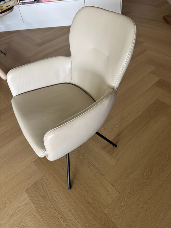 Chaises Gealux, cuir, Chaises de salle à manger, Crème (photo 2 sur 5)