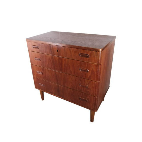 Image 1 of Vintage teak chest of 4 drawers, Denmark 1960