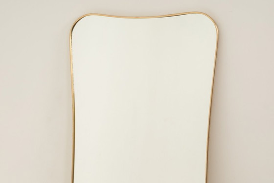 Image 1 of Specchio in ottone dorato nello stile di Gio Ponti. Anni '80 o '90.