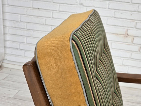 Dänischer Sessel aus den 1960er Jahren, Möbelwolle, Buchenholz – Wood, Wool (photo 17 of 17)