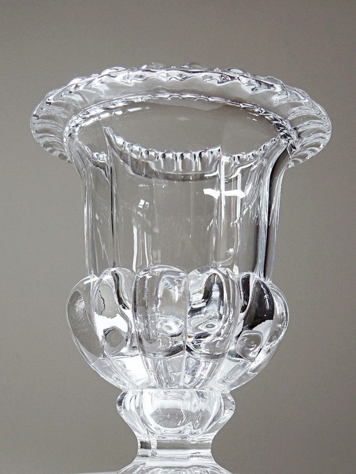 Vase Médicis cristal/verre cristallin moulé incolore vintage