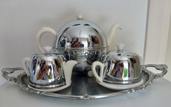 Vintage Everhot Art Deco Tea Set from the 1930s. – Benraad Everhot, Tableware, Ceramic, Metal (photo 8 of 8)