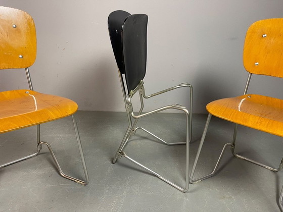 Armin Wirth Aluflex Klap-eetkamerstoelen, 1951 - Set van 3. Zwitserland, jaren 50. Ref.: CH2012 – Klapstoelen (photo 4 of 6)