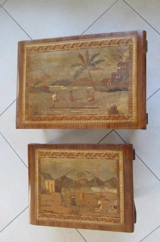 Mesas nido Art Déco vintage, década de 1930, juego de 2