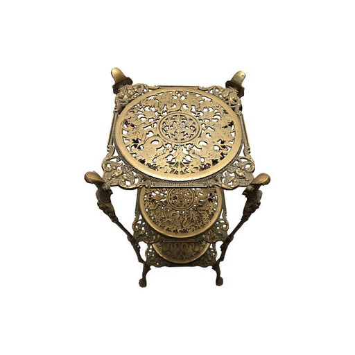 French Art Nouveau style brass plant stand 1960s/70s