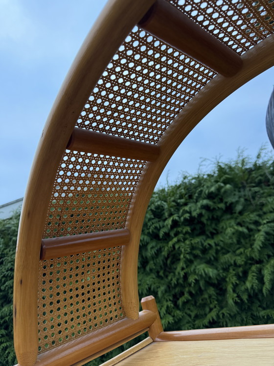 Image 1 of Houten rotan kast vintage boogdesign