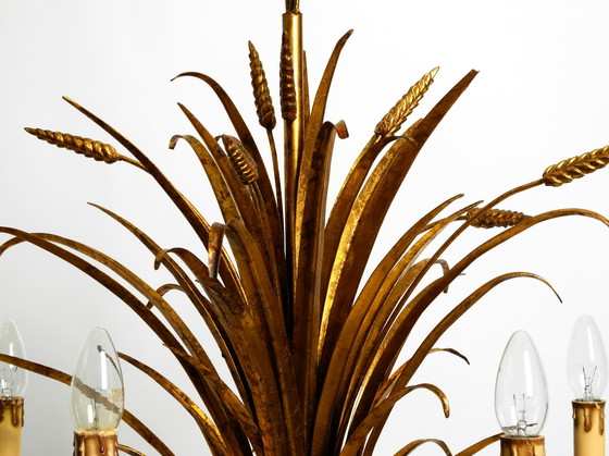 Image 1 of Beautiful Huge 1970S Gold-Plated 5-Arm Tall Metal Chandelier By Hans Kögl