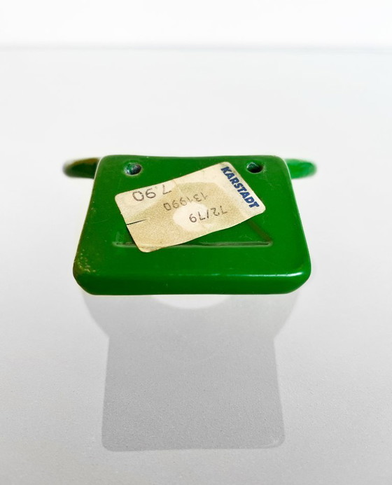 Image 1 of Set di due ganci da parete vintage in metallo verde