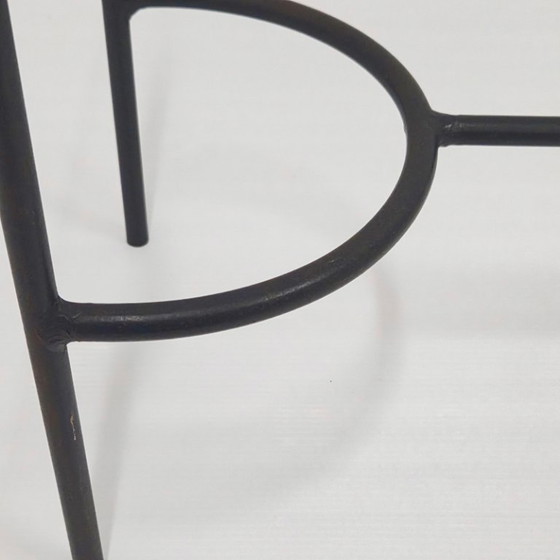 Image 1 of Vintage salontafel uit de jaren 50, zwart gelakt staal en glas, jaren 50, DLG Pierre Guariche