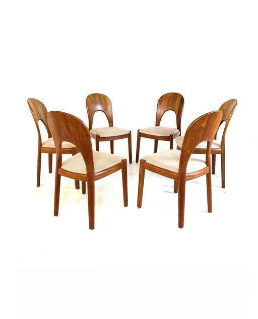 6x 'Sedia Morten' restaurata, Koefoeds Hornslet '70