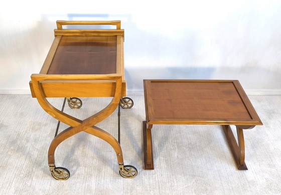 ✨ Bellissima coppia di tavoli vintage in teak – Carrello bar & tavolino – Benoit-Guyot Lyon ✨ – Benoit Guyot (photo 8 of 20)