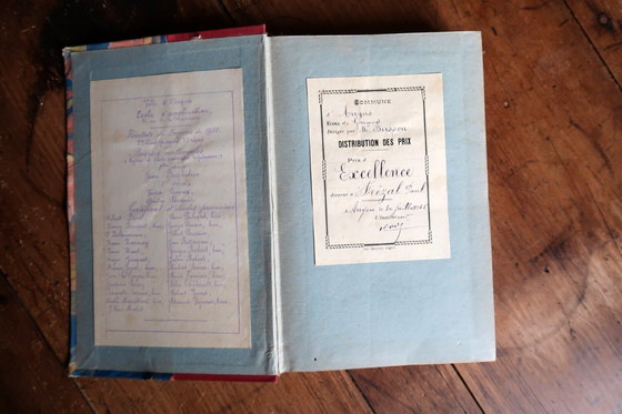 Image 1 of Antikes französisches Buch „La Joie Fait Peur“ von Mme Émile de Girardin, ca. 1920er Jahre – Marmorierter Einband – 2C47