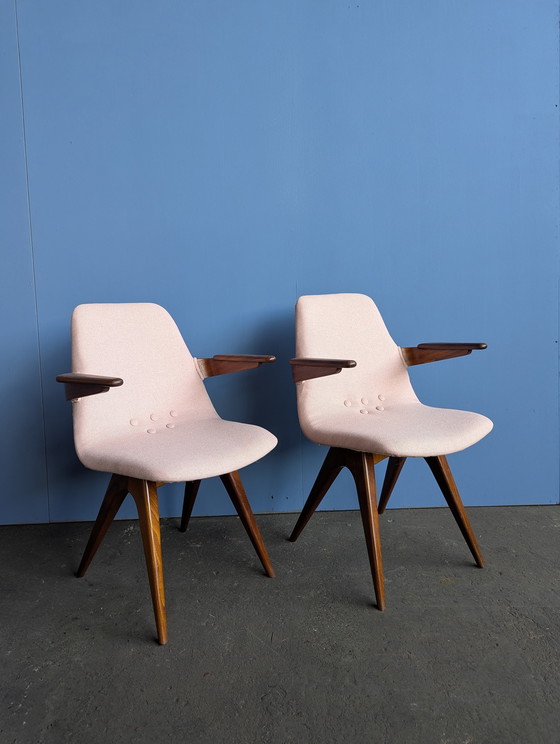 Image 1 of 4x vintage teak eetstoelen G.J. van Os Culemborg