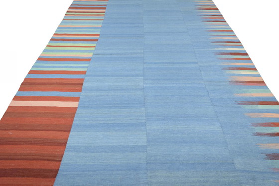 Image 1 of Handgewebter Designer-Kelim – 311 x 217 cm – Modernes Streifendesign aus Wolle