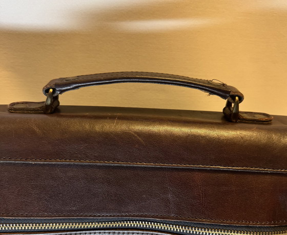 Image 1 of Cartella in pelle vintage di Lederwaren Kerkhof (Paesi Bassi) - con chiavi