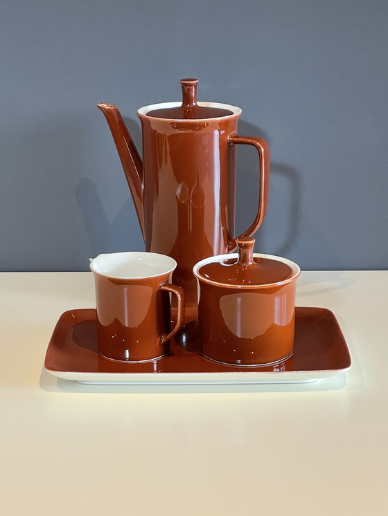 Image 1 of Villeroy & Boch Luxembourg coffee set - chestnut brown vintage design, 1960s