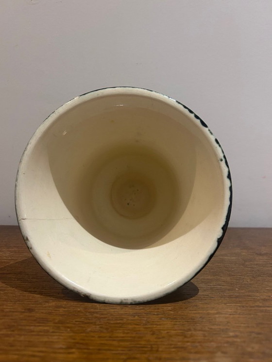 Image 1 of black and white vase from the 1950s