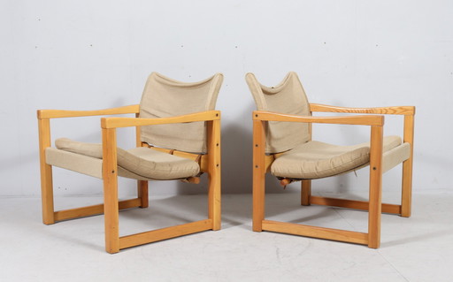 2Er Set Safari Chairs/Sessel Von Karin Mobring, Modell: 'Diana', Ikea, Schweden, 1970Er Jahre