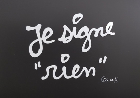 Image 1 of Vautier, Ben - Je signe rien - handsigniert -  mit einer 3D-Text Collage