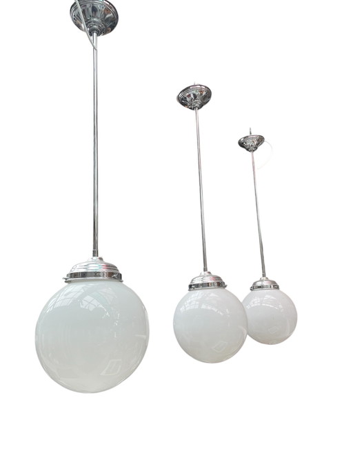 Schoollampen met pendelarmatuur, jaren 60