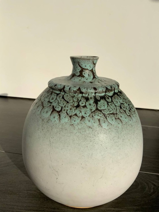 Image 1 of Pottery Vase – "Snakeskin" Shrink-Glaze by Albert Kiessling (KLW), Langenhessen