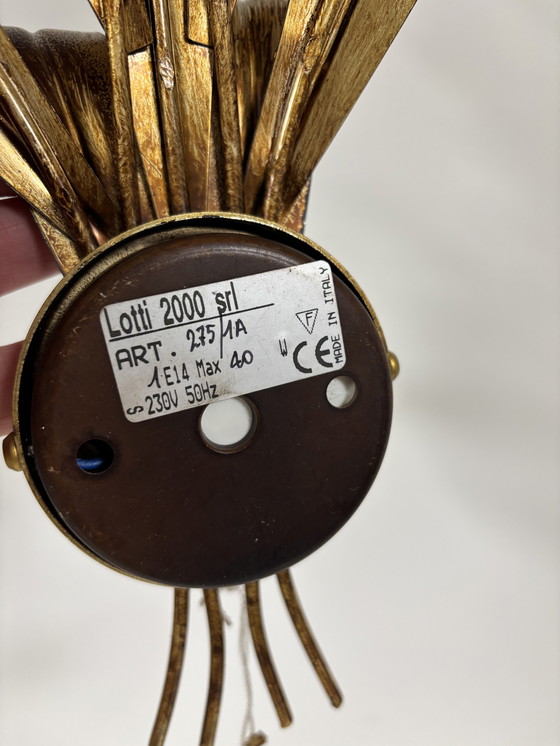 Image 1 of Juego de 2 lámparas de pared «Wheat Ear» del grupo italiano Lotti, de stock antiguo.