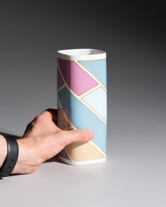 Image 1 of Vintage Chic Dorothy Hafner Rosenthal Vase Duo Germany 1980s Memphis Era Style