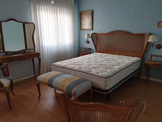 Image 1 of Testiera del letto in rattan naturale, fine anni '50