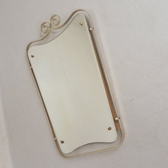 Image 1 of Vintage cut mirror in aluminum frame, 1950s