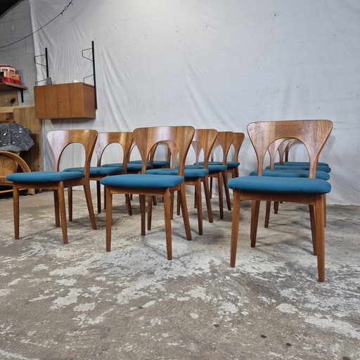 12 Sedia Niels Koefoed 'Peter', sedie danesi vintage degli anni '60