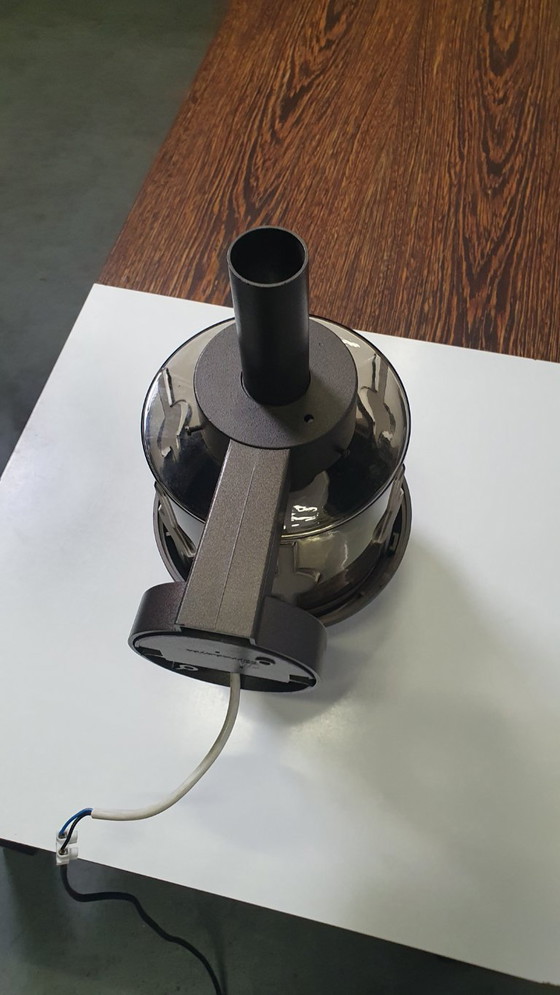 Image 1 of Applique murale vintage Hoffmeister en verre fumé brun, style années 70, époque spatiale