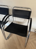 Italienische Design Stühle Rohrgestell Leder