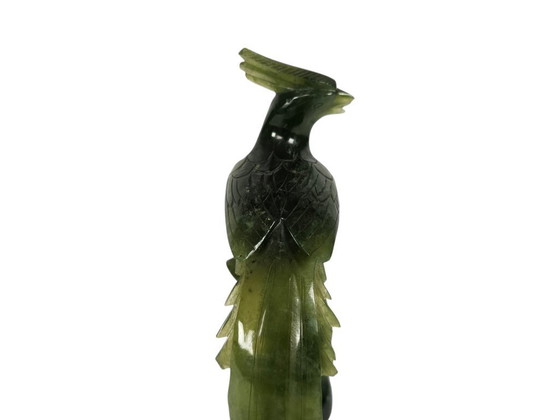 Image 1 of Vintage Chinese Export Bowenite "Jade" Carving of a Bird of Paradise - 2nd half of the 20th century