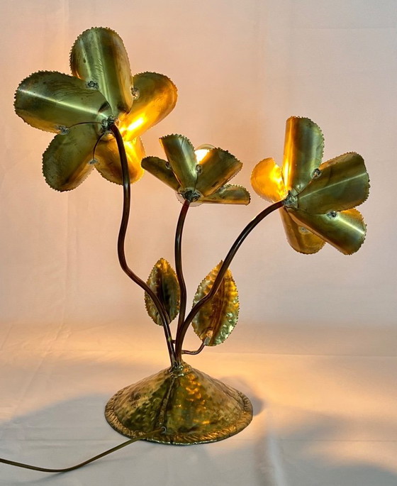 Image 1 of Tischleuchte „Seerosen“ von Maison Honoré, Paris, Frankreich, 1970er Jahre