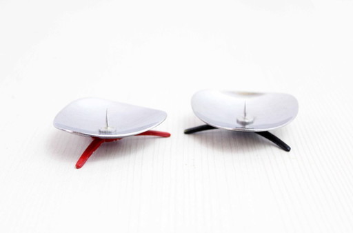 Paire de petits bougeoirs scandinave