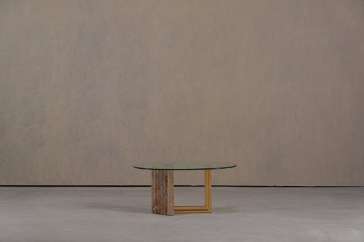 Couchtisch aus Marmor und Messing von Italo Valenti, Italien, 1970er Jahre